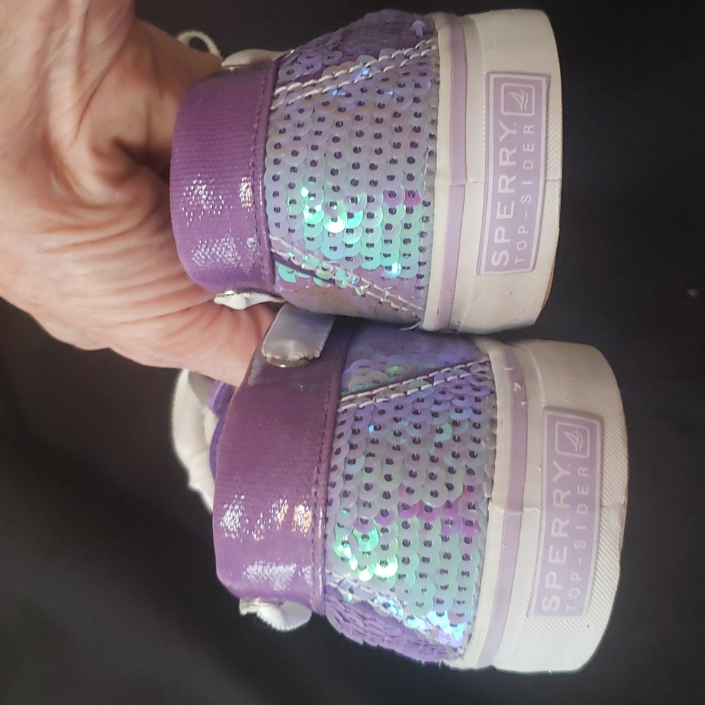 Sperry top-Sider purples sequins dress sneakers size 9 awesome condition - Picture 3 of 6